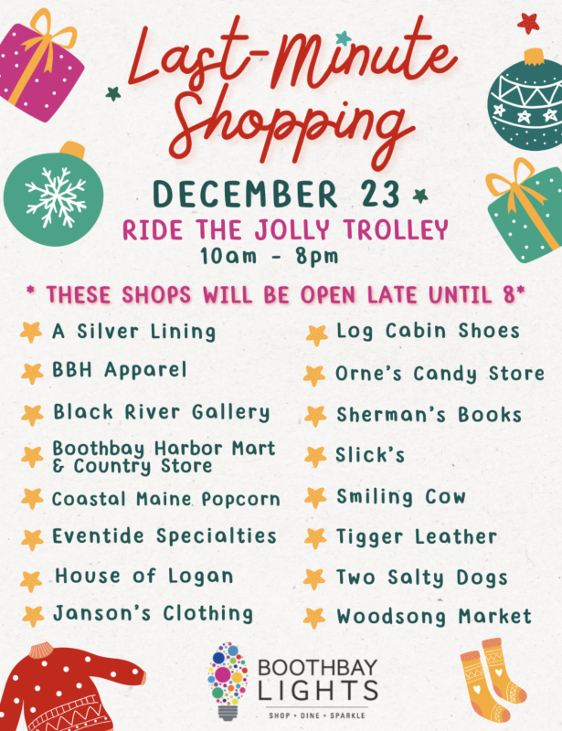 Last minute shopping night details | Boothbay Register