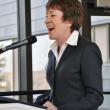 Sen. Susan Collins addresses a crowd of more than 350 people BEN BULKELEY/Boothbay Register