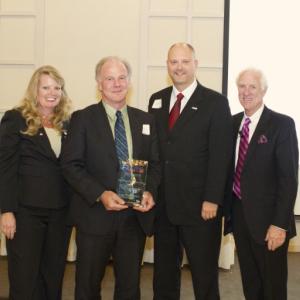 Bigelow Labs was one of 42 Maine businesses to receive the designation, Best Place to Work in Maine on October 11. From left, Kris Avery, state director of the Society for Human Resources Management (SHRM) Maine State Council, Graham Shimmield, Executive Director of Bigelow Lab and Mark Bloom, Director of Corporate Alliances and Technology Transfer at Bigelow, and Dana Connors, President of the Maine State Chamber of Commerce.