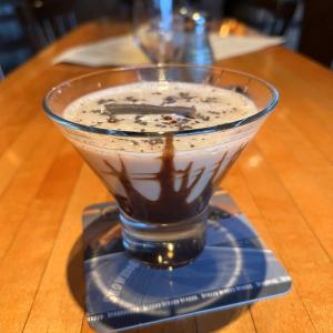 How about a chocolate martini, complete with chocolate syrup drizzled down the sides of the glass and chocolate slivers on top? KEVIN BURNHAM/Boothbay Register Chocolate martini from Boothbay Craft Brewery. KEVIN BURNHAM/Boothbay Register