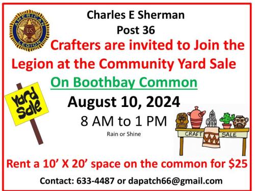 Community-Legion Yard Sale and Craft Fair