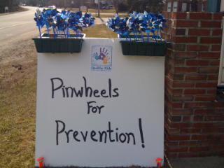 If you pass the Wiscasset Town Office you will see this window box of pinwheels, symbols of childhood, in observance of Child Abuse Prevention Month. Courtesy of Healthy Kids