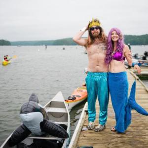 Merpaddlers at the dock. Courtesy of Misha Barker Merpaddlers
