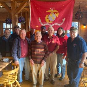 Marines gather at a past birthday celebration at Brady's. Courtesy of Jim Singer Marines gather at a past birthday celebration at Brady's. Courtesy of Jim Singer